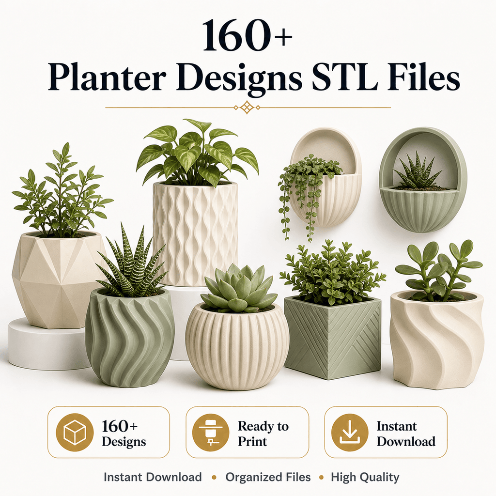 160+ Planter Designs STL Files