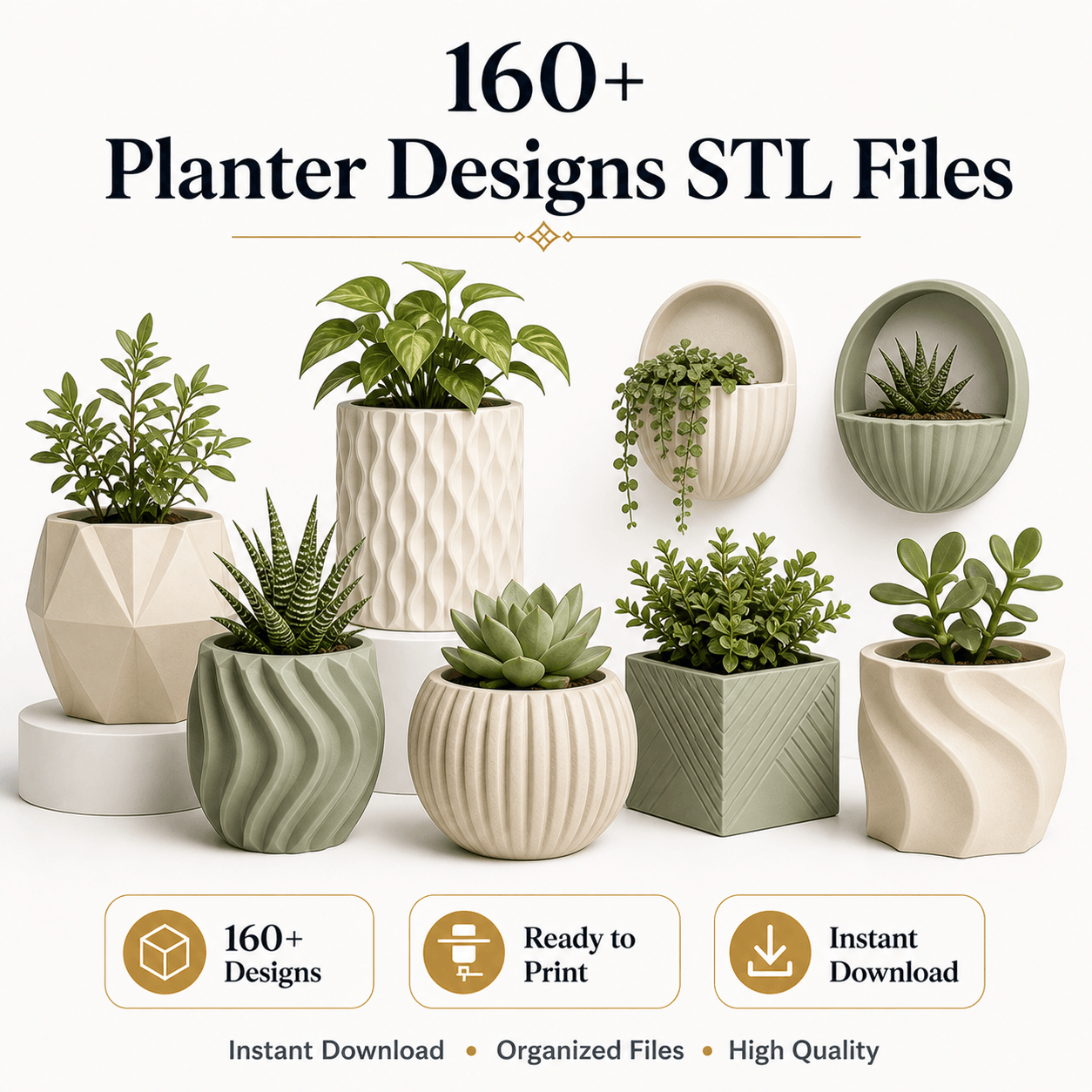 160+ Planter Designs STL Files