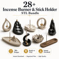 28+ Incense Burner Stick Holder STL Bundle
