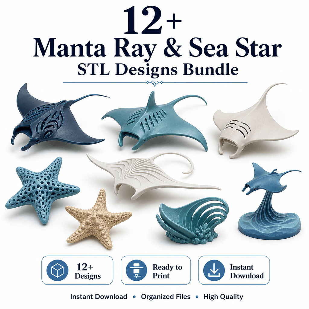 12+ Manta Ray & Sea Star Designs STL Bundle