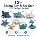 12+ Manta Ray & Sea Star Designs STL Bundle