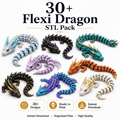 30+ Flexi Dragon STL Pack